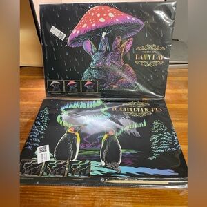 Gatsby Canvas Scratch Art Kit Set – “Rainy Day” & “Northern Lights” Art Canvases